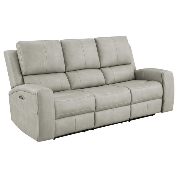 English Elm Boyce Grey Leatherette 3 Piece Power Reclining Living Room Set with USB Charging B062S01999