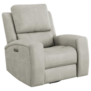 English Elm Boyce Grey Leatherette 3 Piece Power Reclining Living Room Set with USB Charging B062S01999