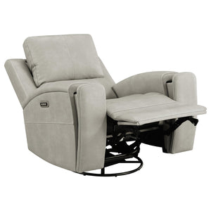 English Elm Boyce Grey Leatherette 3 Piece Power Reclining Living Room Set with USB Charging B062S01999