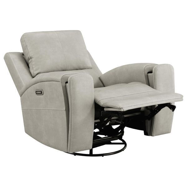 English Elm Boyce Grey Leatherette 3 Piece Power Reclining Living Room Set with USB Charging B062S01999