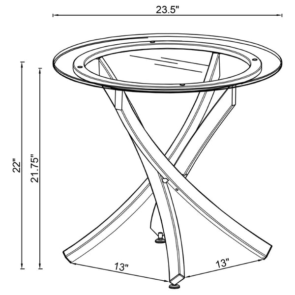 English Elm Connors Rose Brass Tempered Glass Round 2 Piece Coffee and Side Table Set B062S02004