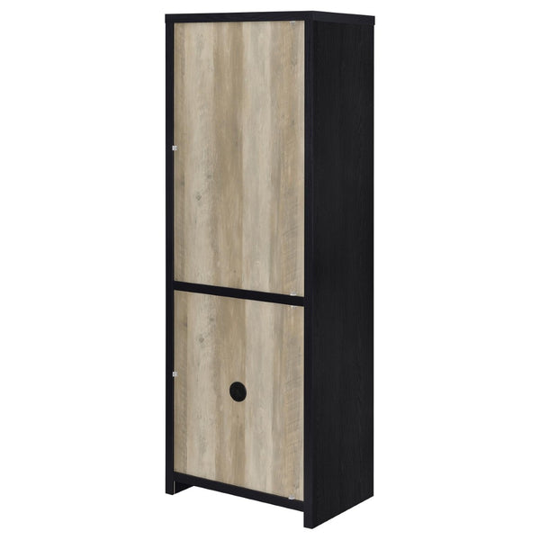 English Elm Kennison Three Piece Media Center with Glass Doors and Tower Storage for Large Tvs B062S02034