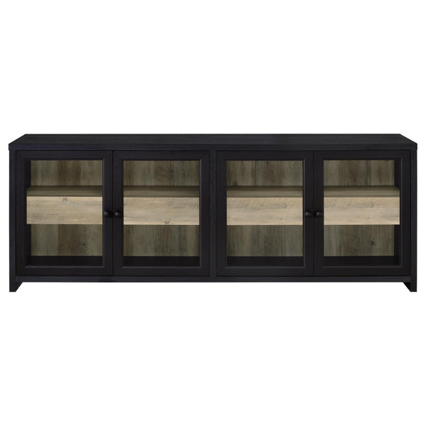 English Elm Kennison Three Piece Media Center with Glass Doors and Tower Storage for Large Tvs B062S02034