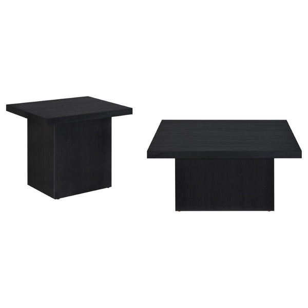 English Elm Eldridge Square Two Piece Coffee and End Table Set for Modern Living Rooms Black B062S02037