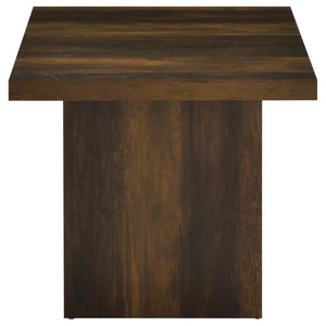 English Elm Eldridge Square Two Piece Coffee and End Table Set for Modern Living Rooms Dark Pine B062S02041