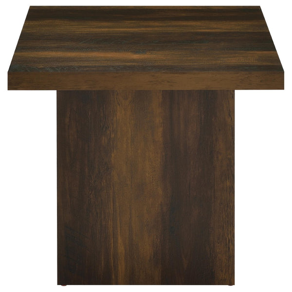 English Elm Eldridge Square Two Piece Coffee and End Table Set for Modern Living Rooms Dark Pine B062S02041