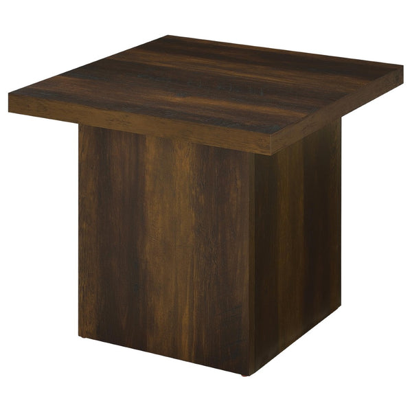 English Elm Eldridge Square Coffee Table Set with Matching End Tables for Modern Living Rooms Dark Pine B062S02042