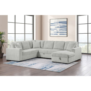 English Elm Thurston Corduroy Sleeper Sectional with Storage Chaise for Modern Living Rooms B062S02045