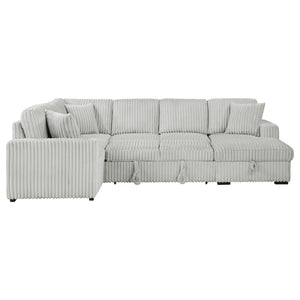 English Elm Thurston Corduroy Sleeper Sectional with Storage Chaise for Modern Living Rooms B062S02045