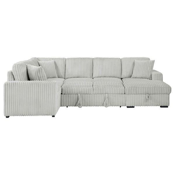 English Elm Thurston Corduroy Sleeper Sectional with Storage Chaise for Modern Living Rooms B062S02045