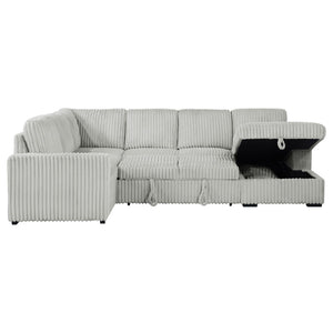 English Elm Thurston Corduroy Sleeper Sectional with Storage Chaise for Modern Living Rooms B062S02045