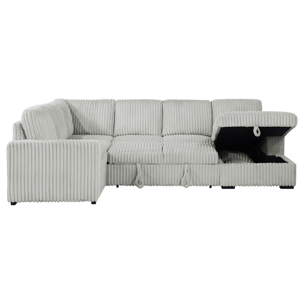 English Elm Thurston Corduroy Sleeper Sectional with Storage Chaise for Modern Living Rooms B062S02045