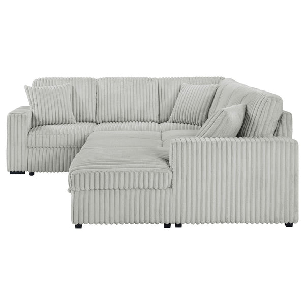 English Elm Thurston Corduroy Sleeper Sectional with Storage Chaise for Modern Living Rooms B062S02045