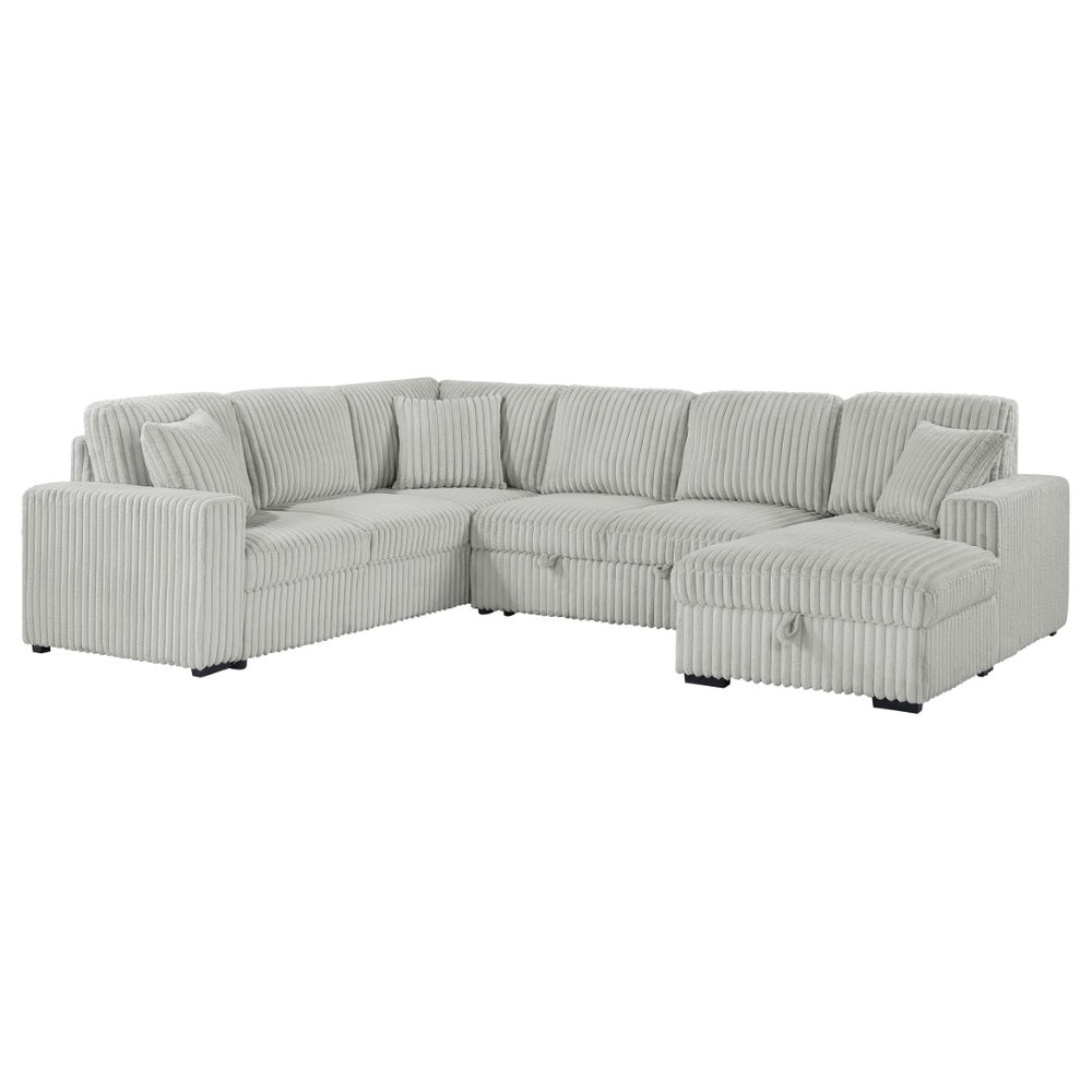 English Elm Thurston Corduroy Sleeper Sectional with Storage Chaise for Modern Living Rooms B062S02045