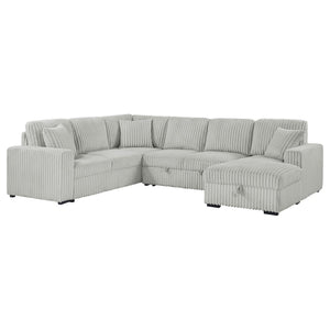 English Elm Thurston Corduroy Sleeper Sectional with Storage Chaise for Modern Living Rooms B062S02045