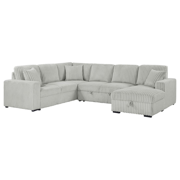 English Elm Thurston Corduroy Sleeper Sectional with Storage Chaise for Modern Living Rooms B062S02045
