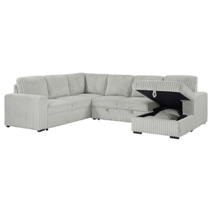 English Elm Thurston Corduroy Sleeper Sectional with Storage Chaise for Modern Living Rooms B062S02045