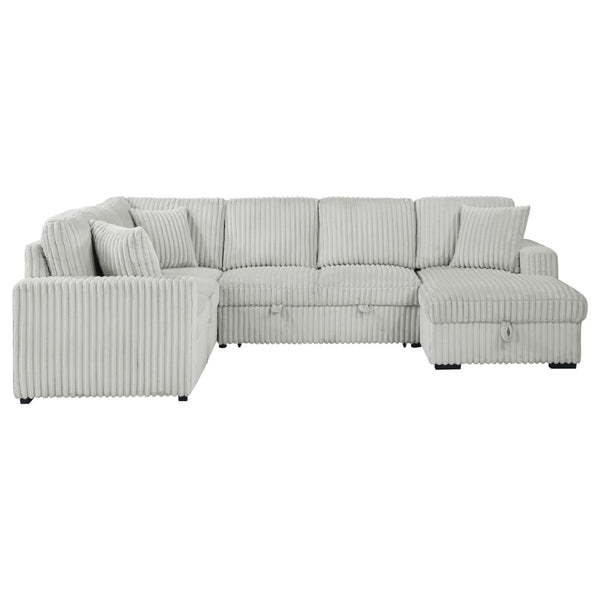 English Elm Thurston Corduroy Sleeper Sectional with Storage Chaise for Modern Living Rooms B062S02045