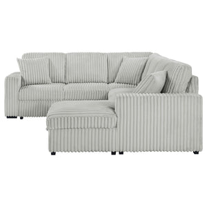 English Elm Thurston Corduroy Sleeper Sectional with Storage Chaise for Modern Living Rooms B062S02045