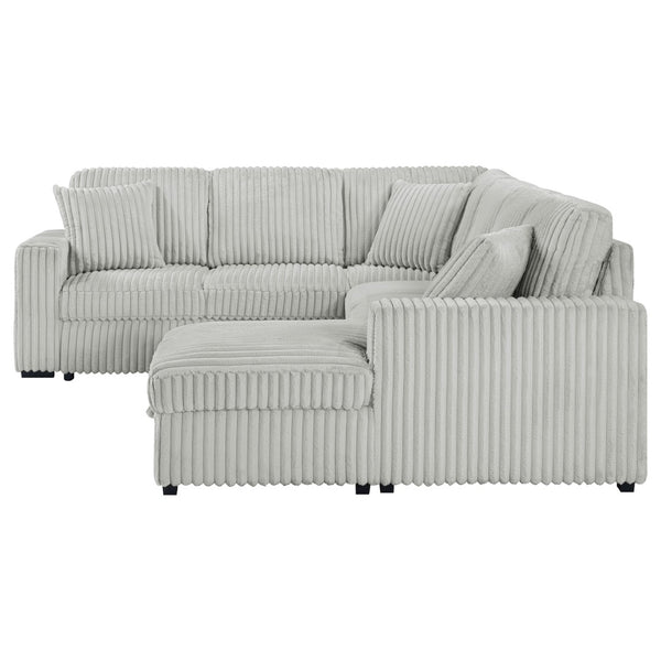English Elm Thurston Corduroy Sleeper Sectional with Storage Chaise for Modern Living Rooms B062S02045