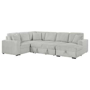 English Elm Thurston Corduroy Sleeper Sectional with Storage Chaise for Modern Living Rooms B062S02045