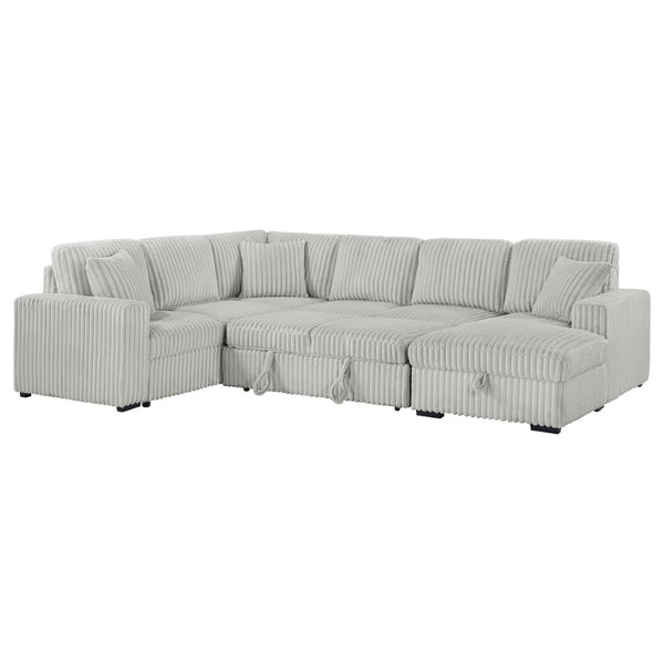 English Elm Thurston Corduroy Sleeper Sectional with Storage Chaise for Modern Living Rooms B062S02045