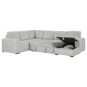 English Elm Thurston Corduroy Sleeper Sectional with Storage Chaise for Modern Living Rooms B062S02045
