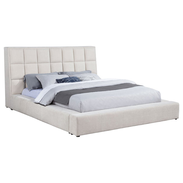 English Elm Oliver Tufted Upholstered Queen Bed with LED Lights and Built-In Console Storage B062S02048