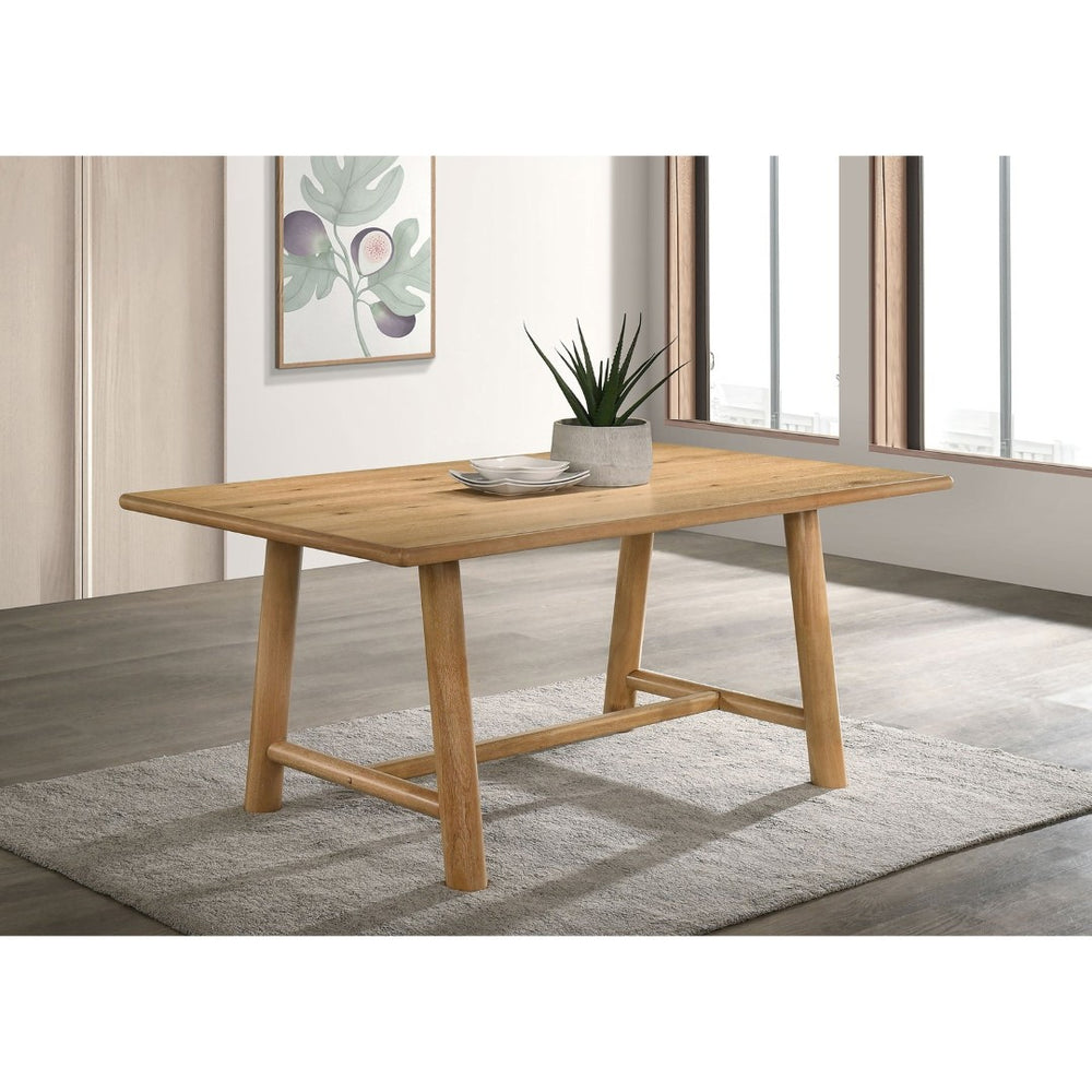 English Elm Lytton Knotty Oak Veneer Trestle Dining Table Seats Six Modern Farmhouse Style B062S02052