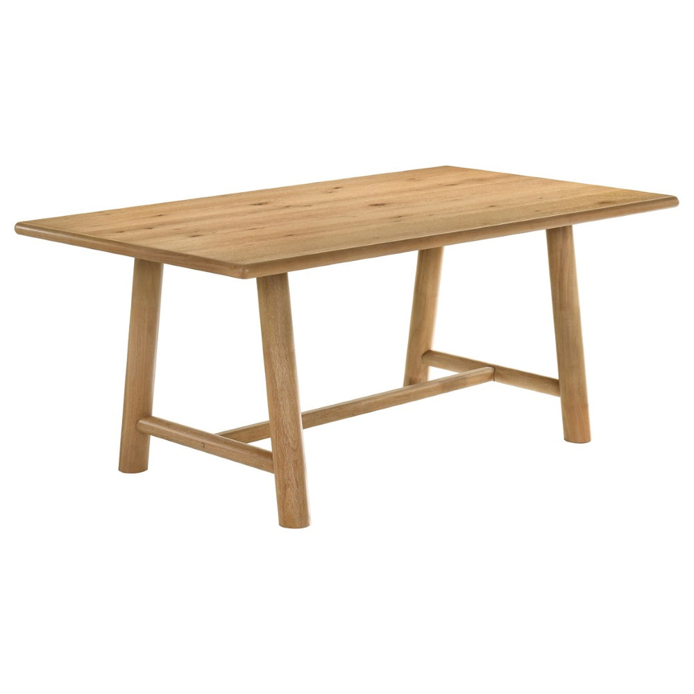 English Elm Lytton Knotty Oak Veneer Trestle Dining Table Seats Six Modern Farmhouse Style B062S02052