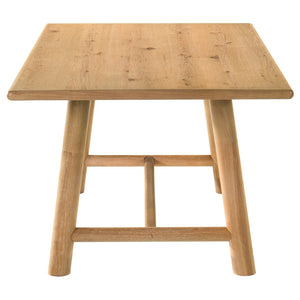 English Elm Lytton Knotty Oak Veneer Trestle Dining Table Seats Six Modern Farmhouse Style B062S02052
