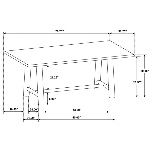 English Elm Lytton Knotty Oak Veneer Trestle Dining Table Seats Six Modern Farmhouse Style B062S02052