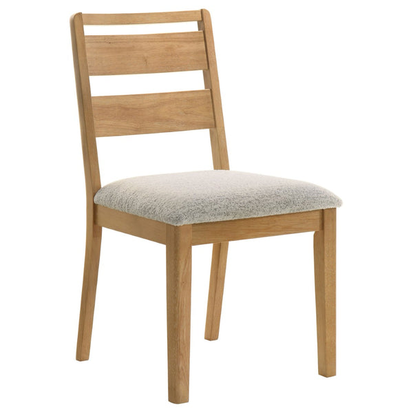 English Elm Lytton Oak Veneer Trestle Dining Set Seats Six with Bouclé Ladder Back Chairs B062S02053