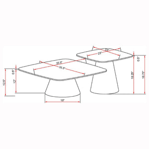 English Elm Duncan Nesting Coffee Table Set Concrete Look Matte Black Bases Modern Living Room B062S02062