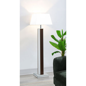 English Elm Echolls Mirrored Panel Floor Lamp with Fabric Shade for Living Room Ambiance B062S02064