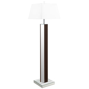 English Elm Echolls Mirrored Panel Floor Lamp with Fabric Shade for Living Room Ambiance B062S02064