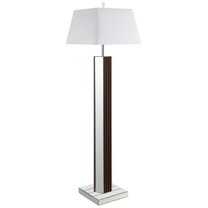 English Elm Echolls Mirrored Panel Floor Lamp with Fabric Shade for Living Room Ambiance B062S02064
