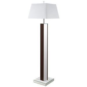 English Elm Echolls Mirrored Panel Floor Lamp with Fabric Shade for Living Room Ambiance B062S02064