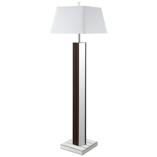 English Elm Echolls Mirrored Panel Floor Lamp with Fabric Shade for Living Room Ambiance B062S02064