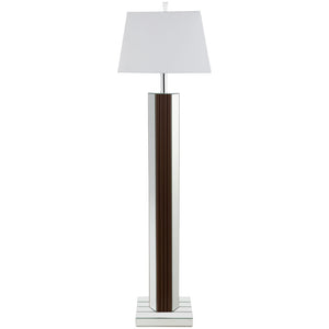 English Elm Echolls Mirrored Panel Floor Lamp with Fabric Shade for Living Room Ambiance B062S02064