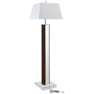 English Elm Echolls Mirrored Panel Floor Lamp with Fabric Shade for Living Room Ambiance B062S02064