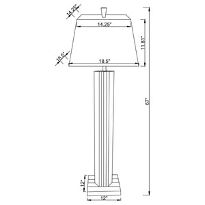 English Elm Echolls Mirrored Panel Floor Lamp with Fabric Shade for Living Room Ambiance B062S02064