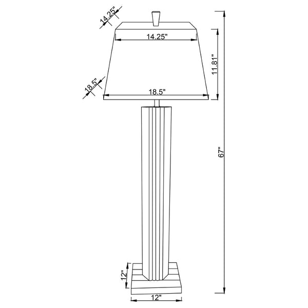 English Elm Echolls Mirrored Panel Floor Lamp with Fabric Shade for Living Room Ambiance B062S02064