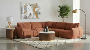 English Elm Logan Five Piece Chenille Modular Sectional for Open Concept Contemporary Living Rooms B062S02068