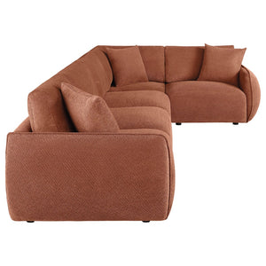 English Elm Logan Five Piece Chenille Modular Sectional for Open Concept Contemporary Living Rooms B062S02068