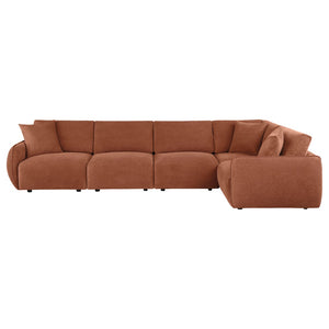 English Elm Logan Five Piece Chenille Modular Sectional for Open Concept Contemporary Living Rooms B062S02068