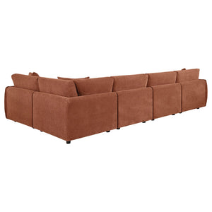 English Elm Logan Five Piece Chenille Modular Sectional for Open Concept Contemporary Living Rooms B062S02068