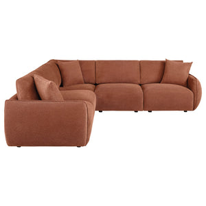 English Elm Logan Five Piece Chenille Modular Sectional for Open Concept Contemporary Living Rooms B062S02068