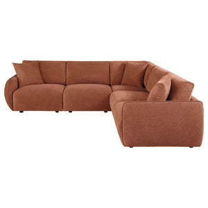 English Elm Logan Five Piece Chenille Modular Sectional for Open Concept Contemporary Living Rooms B062S02068
