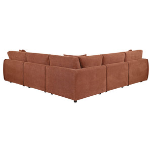 English Elm Logan Five Piece Chenille Modular Sectional for Open Concept Contemporary Living Rooms B062S02068
